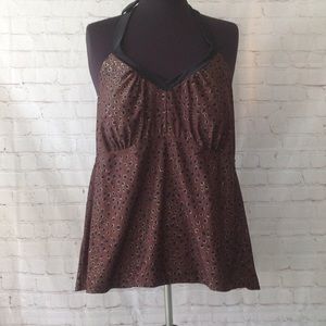 Merona Animal Print Tankini Swim Top 26W